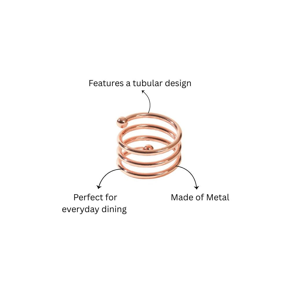 Swirl Metal Napkin Rings, Set of 6 - Copper