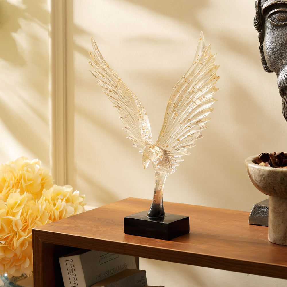 Swooping Eagle Sculpture Large - Speckled Gold