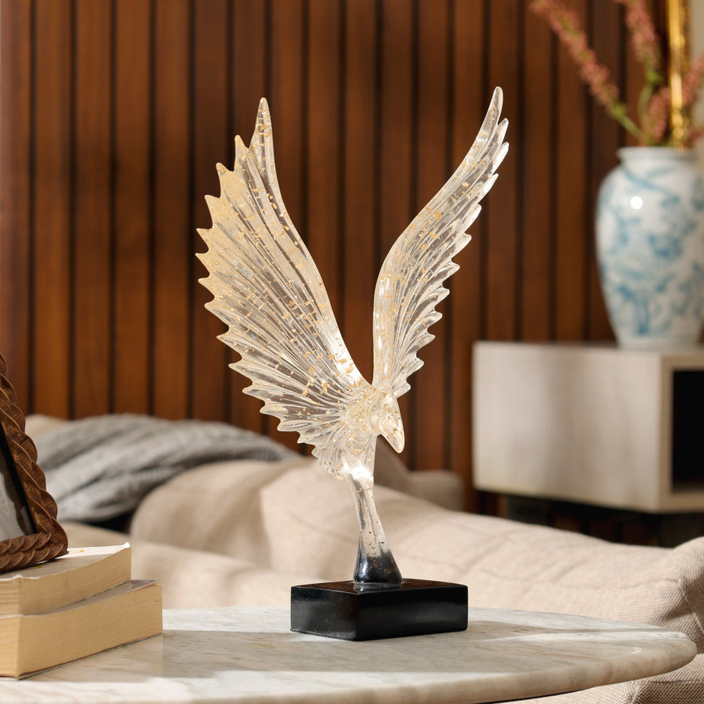 Swooping Eagle Sculpture Large - Speckled Gold