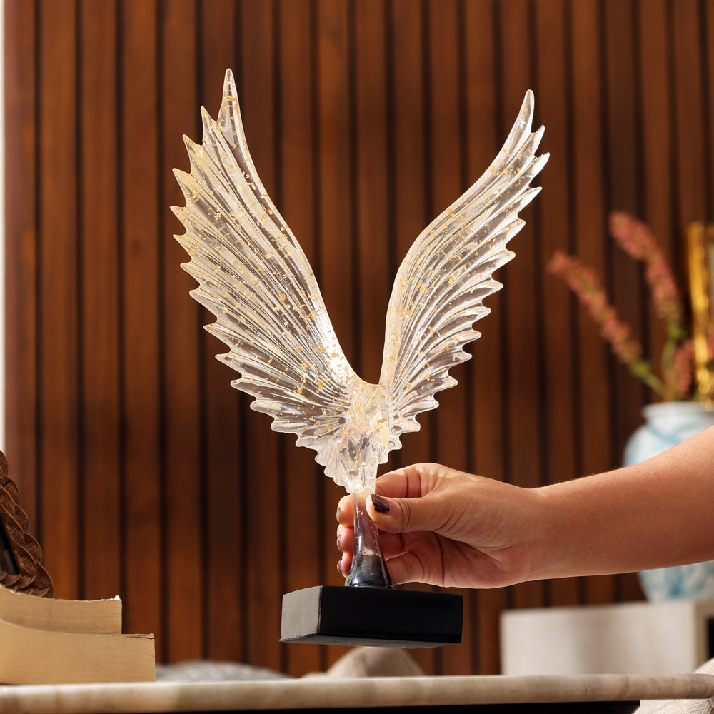 Swooping Eagle Sculpture Large - Speckled Gold