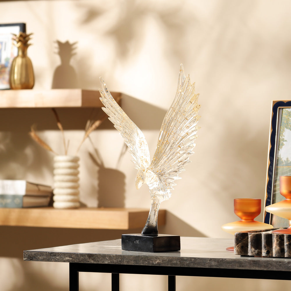 Swooping Eagle Sculpture Large - Speckled Gold