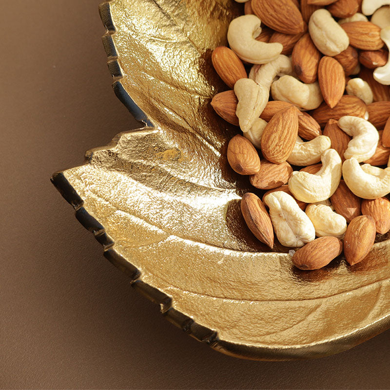 Sycamore Leaf Decorative Bowl Large - Gold