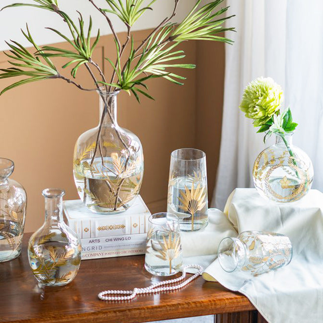 Silva Glass Vase Medium - Green Gold