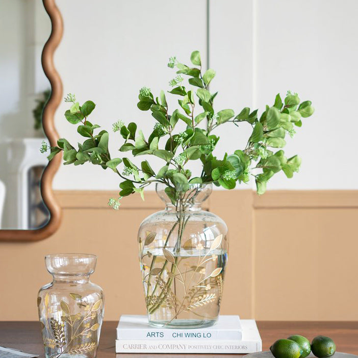 Silva Glass Vase Medium - Green Gold