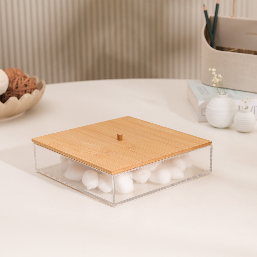 Tabz Square Storage Jar With Bamboo Lid - Large