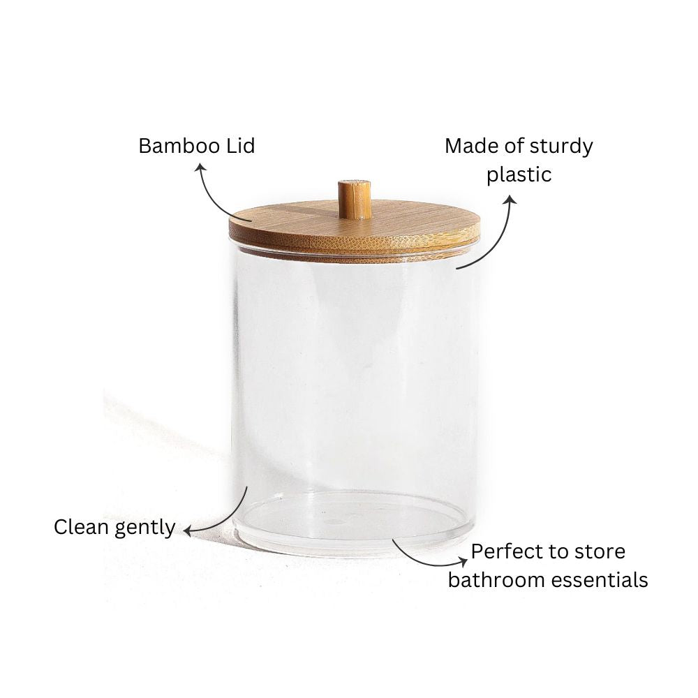 Tabz Round Storage Jar with Bamboo Lid - Small