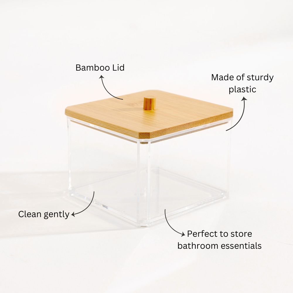 Tabz Square Storage Jar With Bamboo Lid - Medium