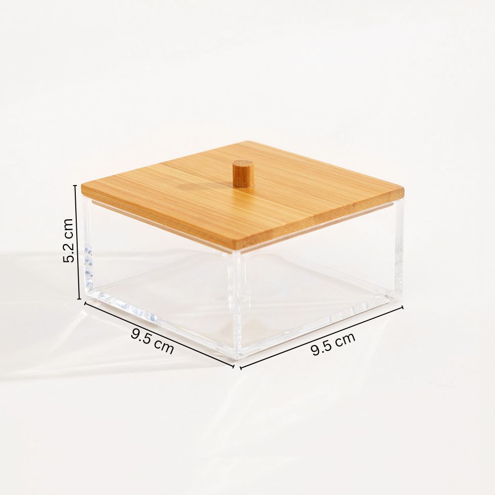 Tabz Square Storage Jar With Bamboo Lid - Short