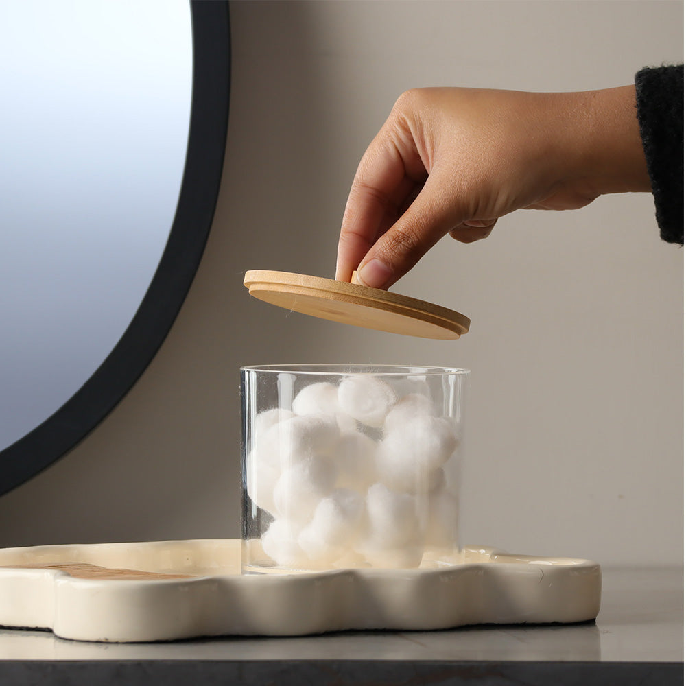 Tabz Round Storage Jar with Bamboo Lid - Medium