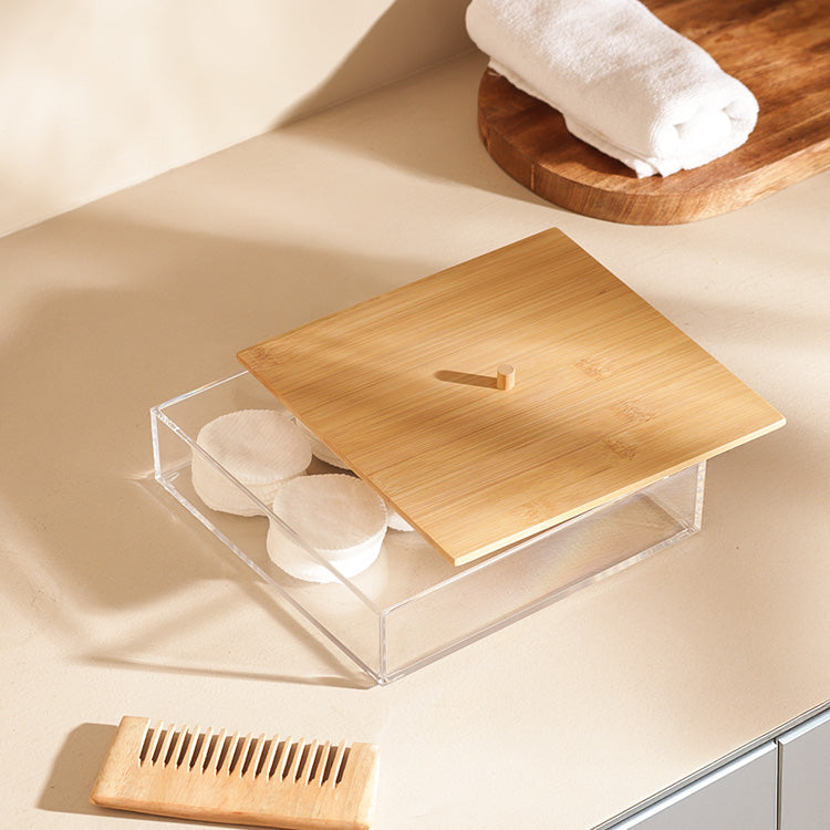 Tabz Square Storage Jar With Bamboo Lid - Large