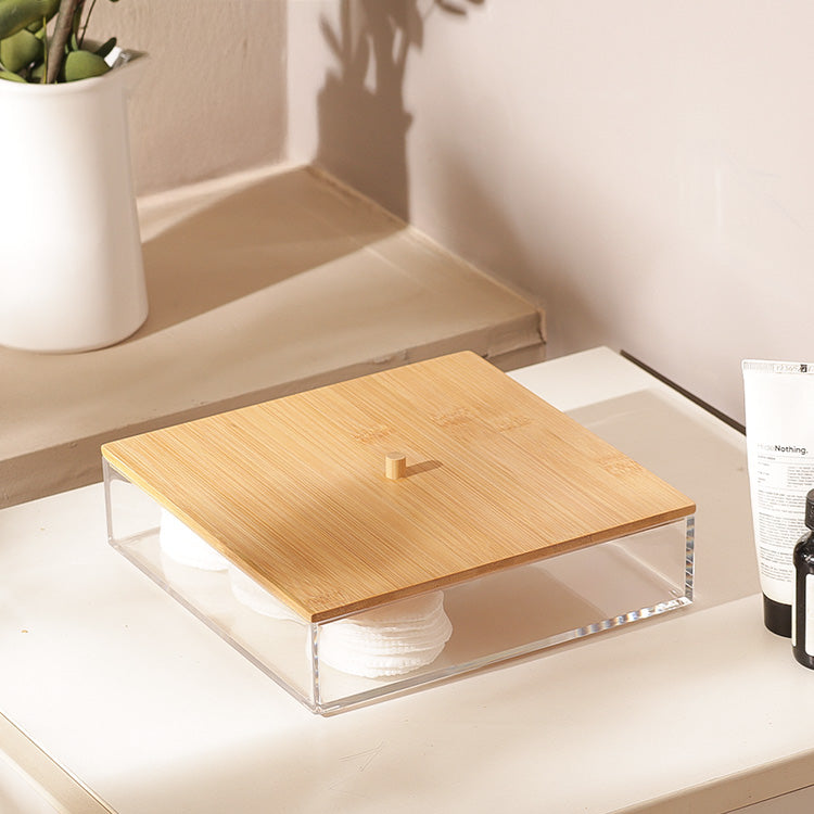 Tabz Square Storage Jar With Bamboo Lid - Large