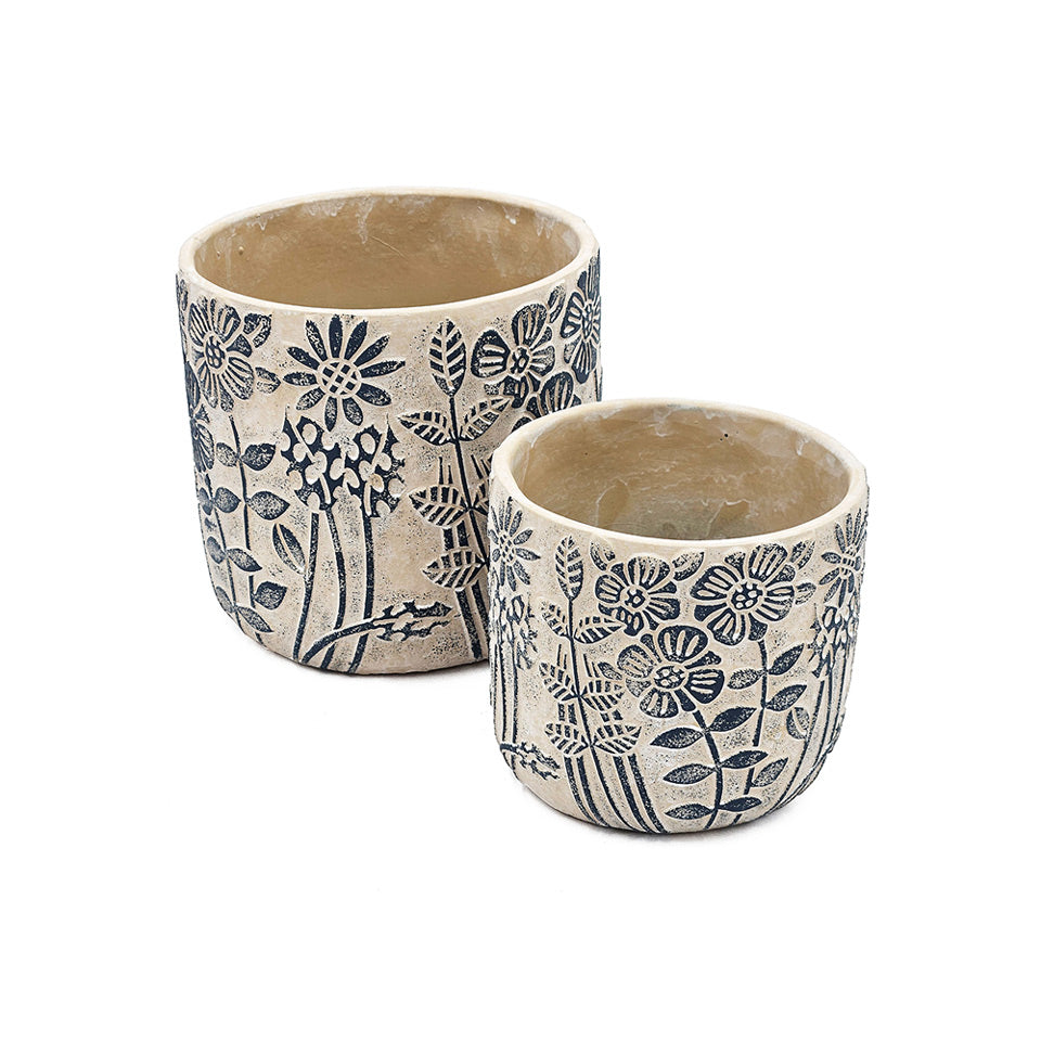 Tao Concrete Planters, Set of 2 - Blue Poppy