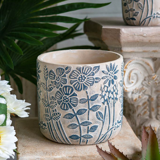 Tao Concrete Planters, Set of 2 - Blue Poppy