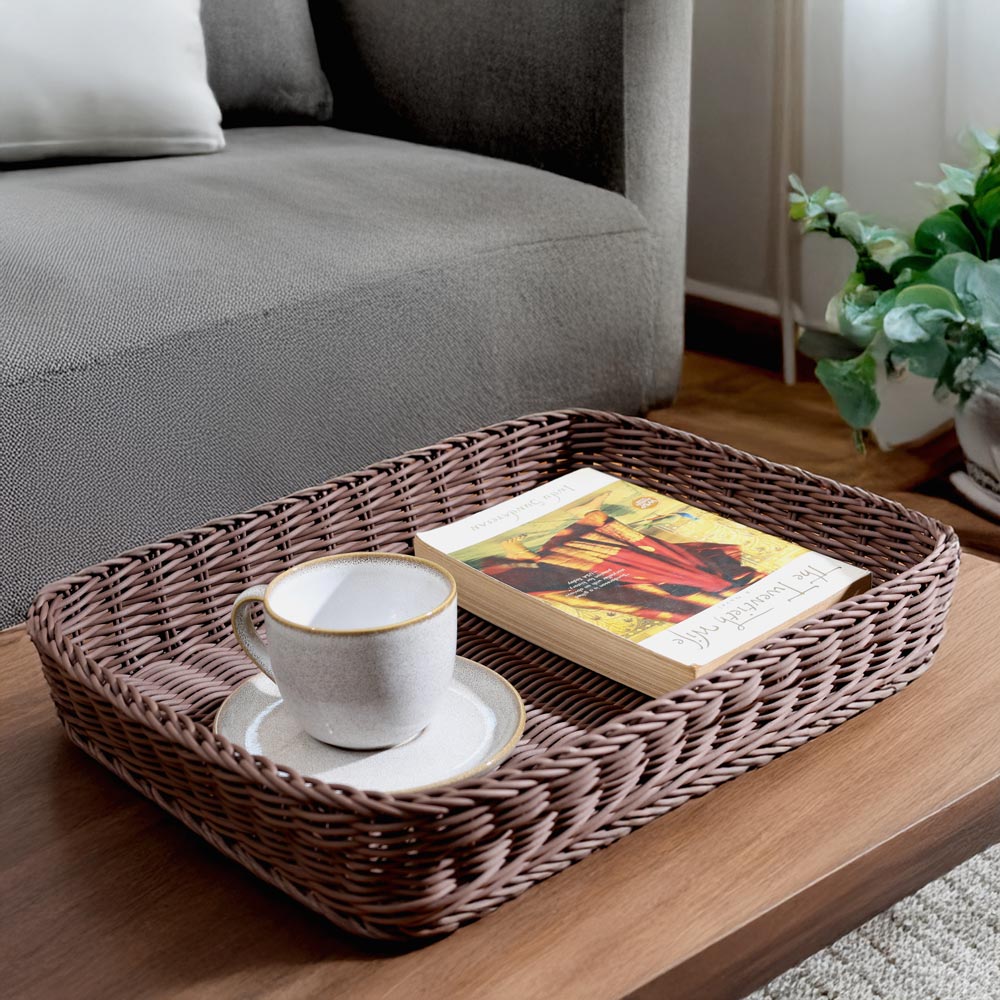 Tate Rectangular Basket Large - Dark Brown