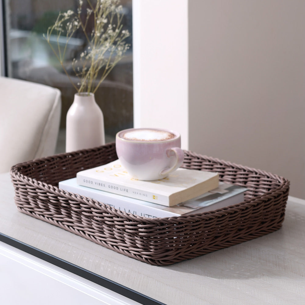 Tate Rectangular Basket Large - Dark Brown