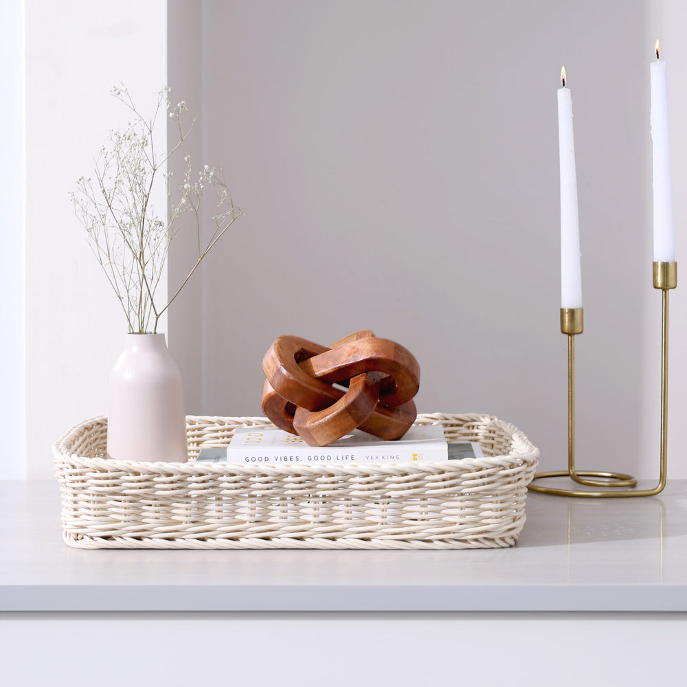 Tate Rectangular Basket Large - Ivory