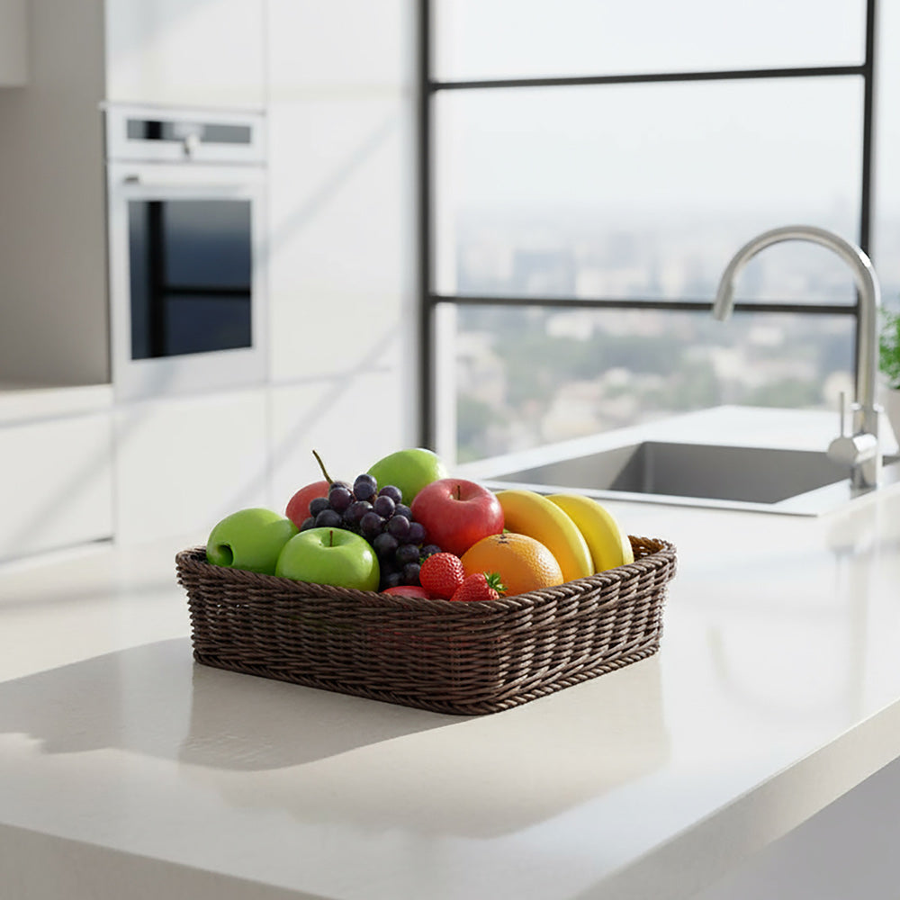 Tate Square Basket Medium - Dark Brown