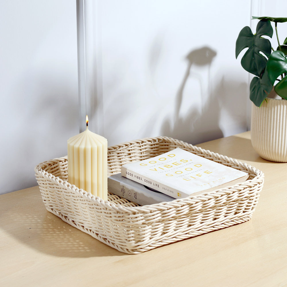 Tate Square Basket Medium - Ivory
