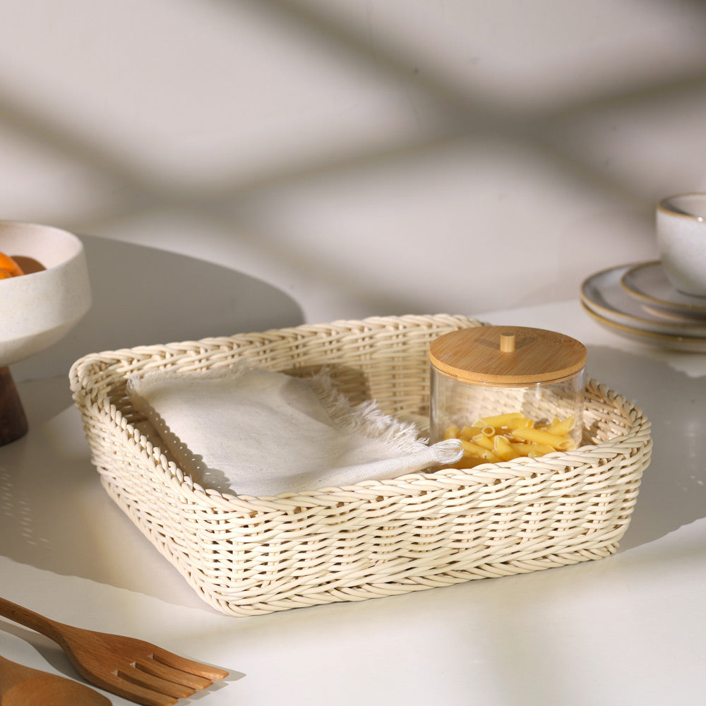 Tate Square Basket Medium - Ivory