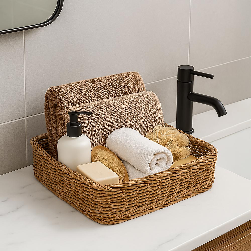 Tate Square Basket Medium - Khaki