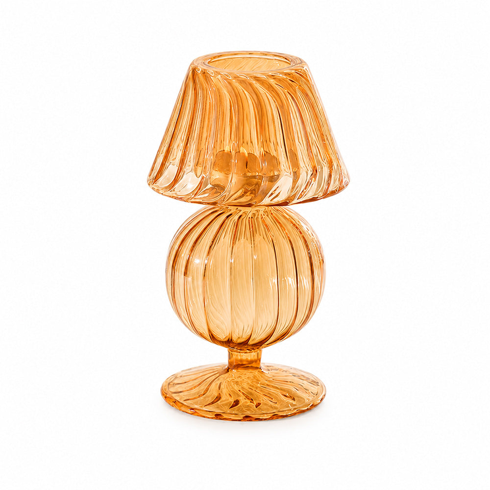Tavira Glass Tealight Holder Lamp - Ginger
