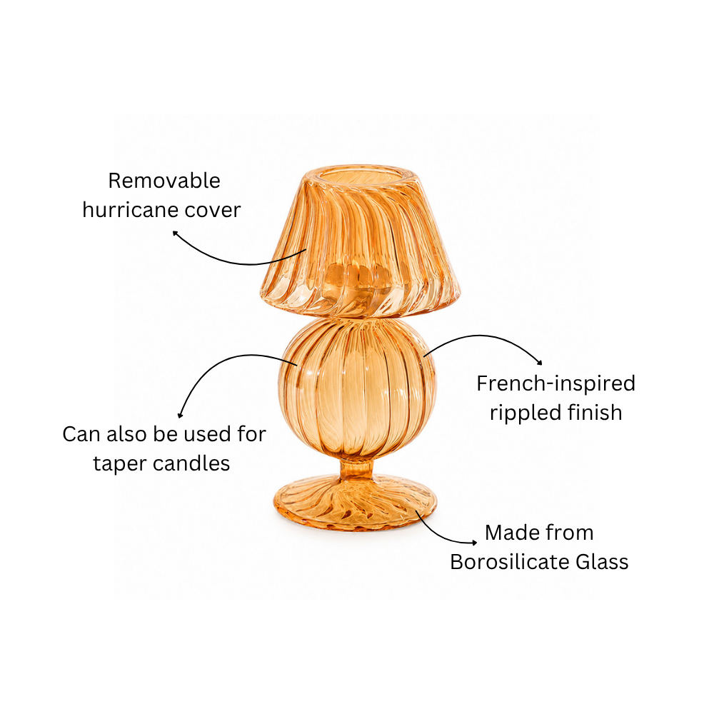 Tavira Glass Tealight Holder Lamp - Ginger