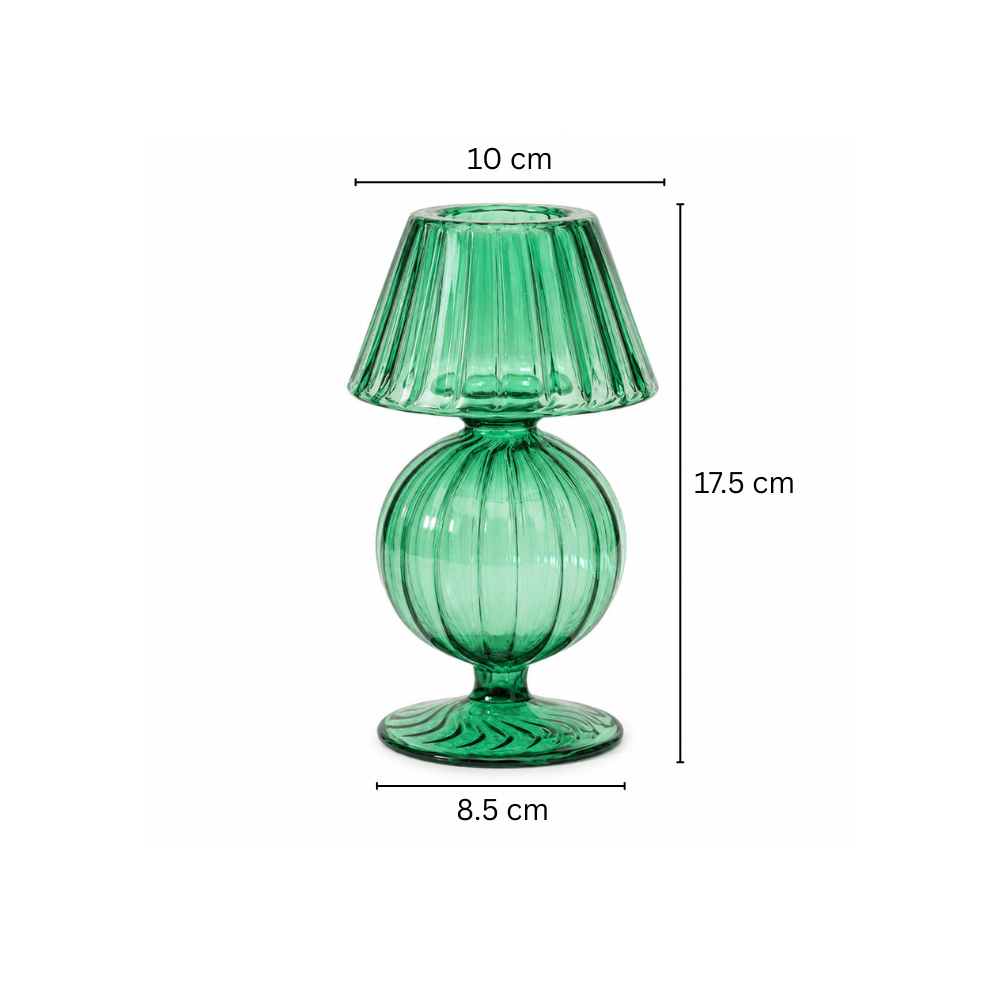 Tavira Glass Tealight Holder Lamp - Teal