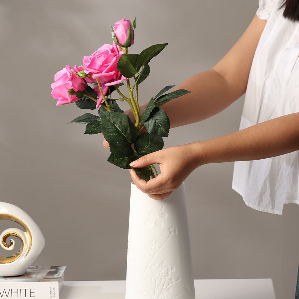 Tea Rose Faux Stem - Magenta