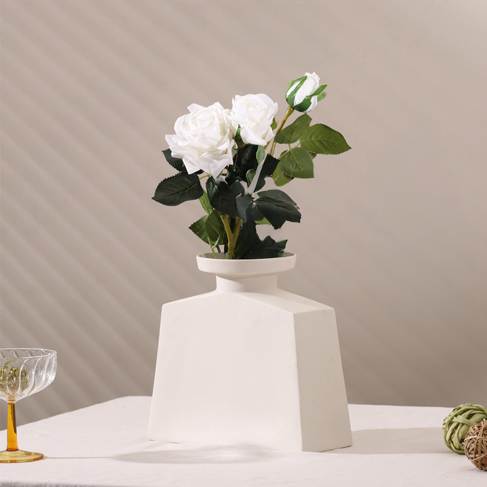 Tea Rose Faux Stem - White