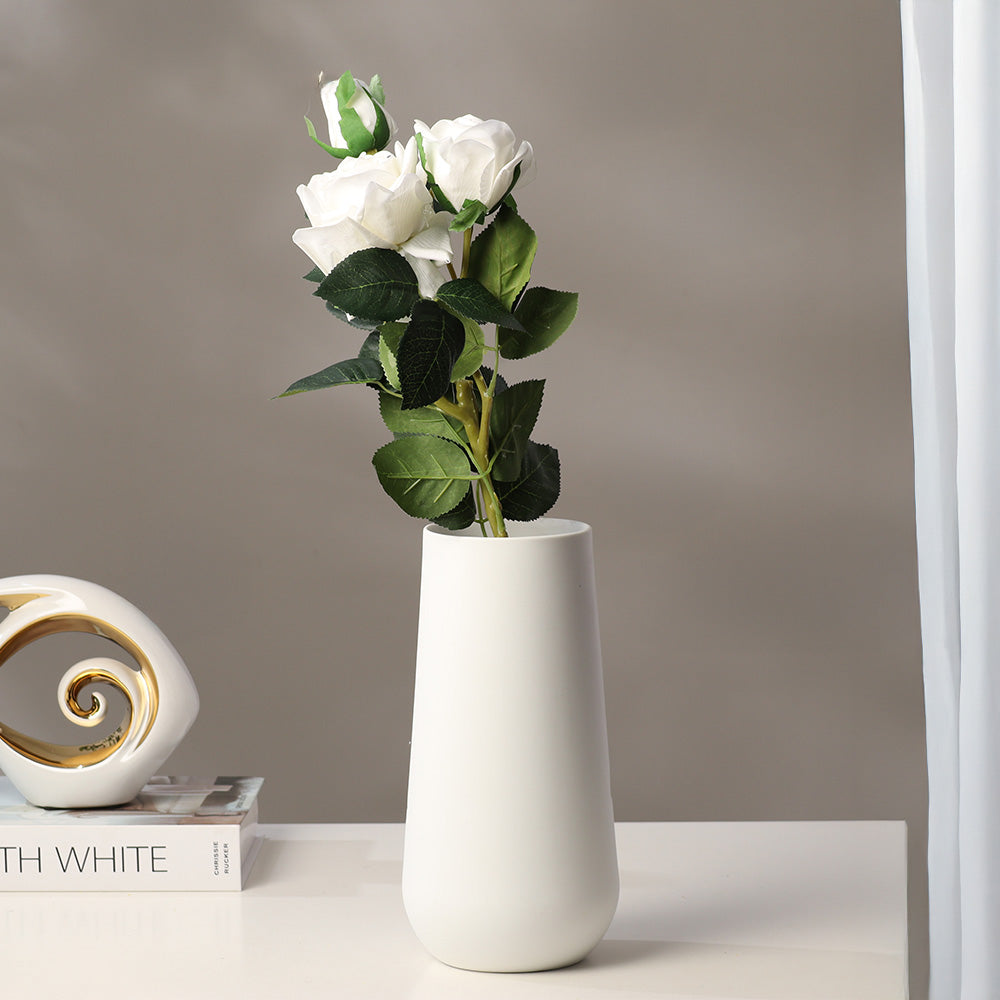 Tea Rose Faux Stem - White