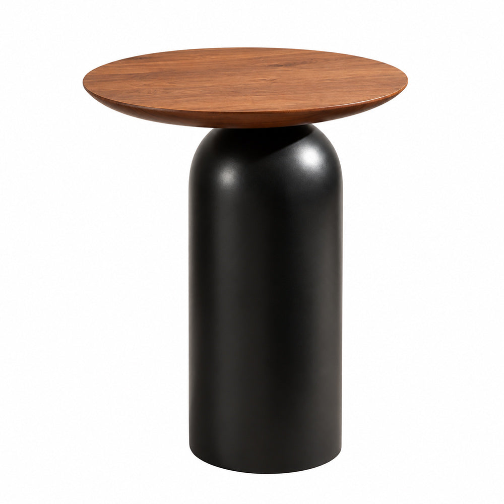 Teloni Wooden Oval Side Table - Natural Black