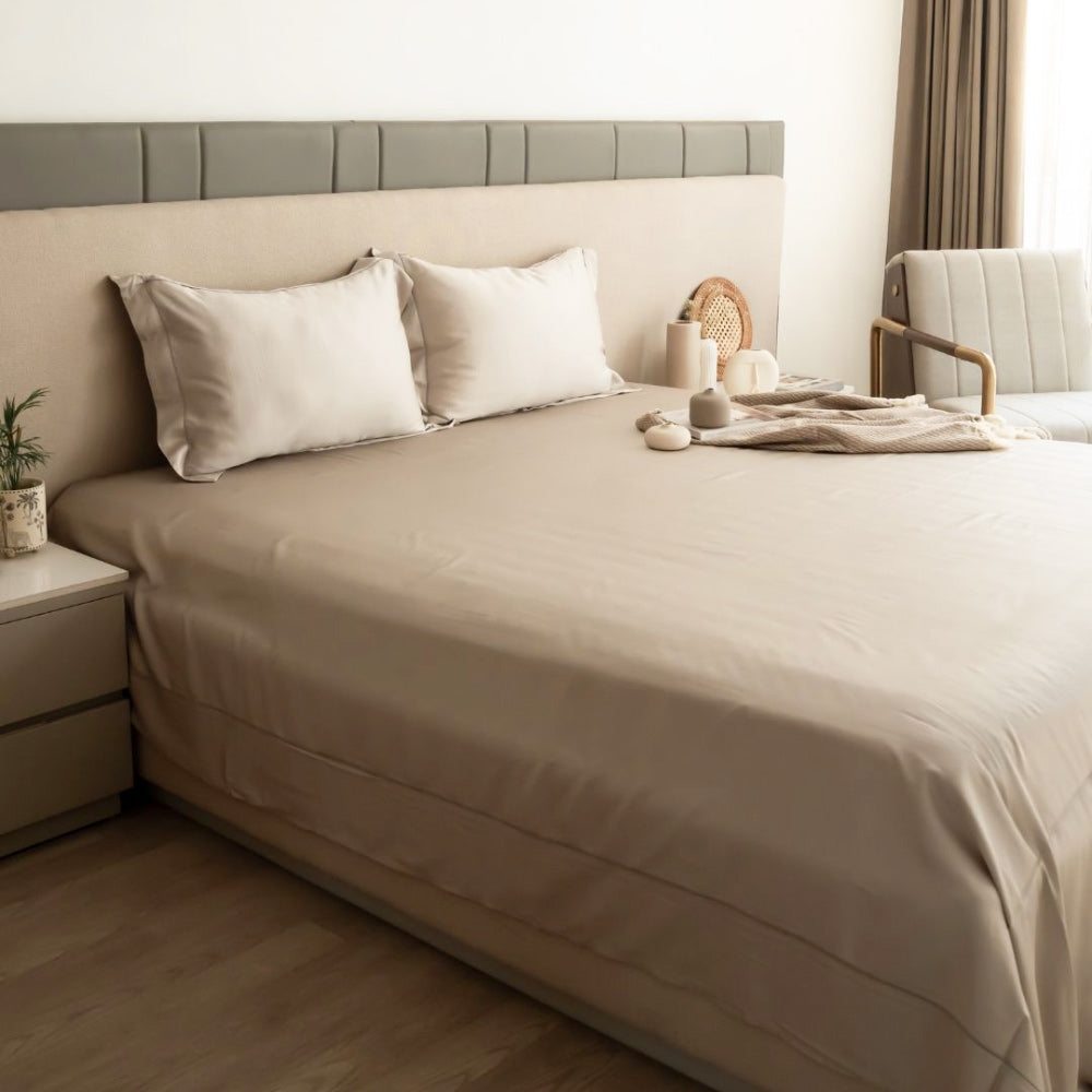 Tencel Bedsheet Set - Eggshell Grey