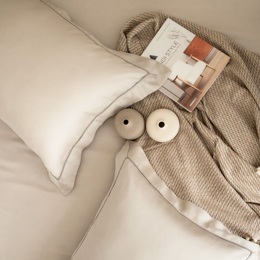 Tencel Bedsheet Set - Eggshell Grey