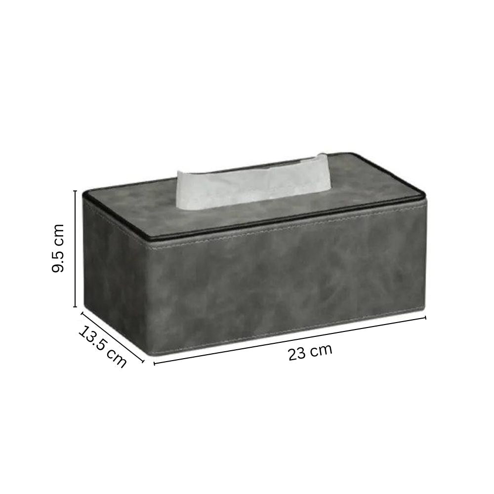 Textured Tissue Box Holder - Grey
