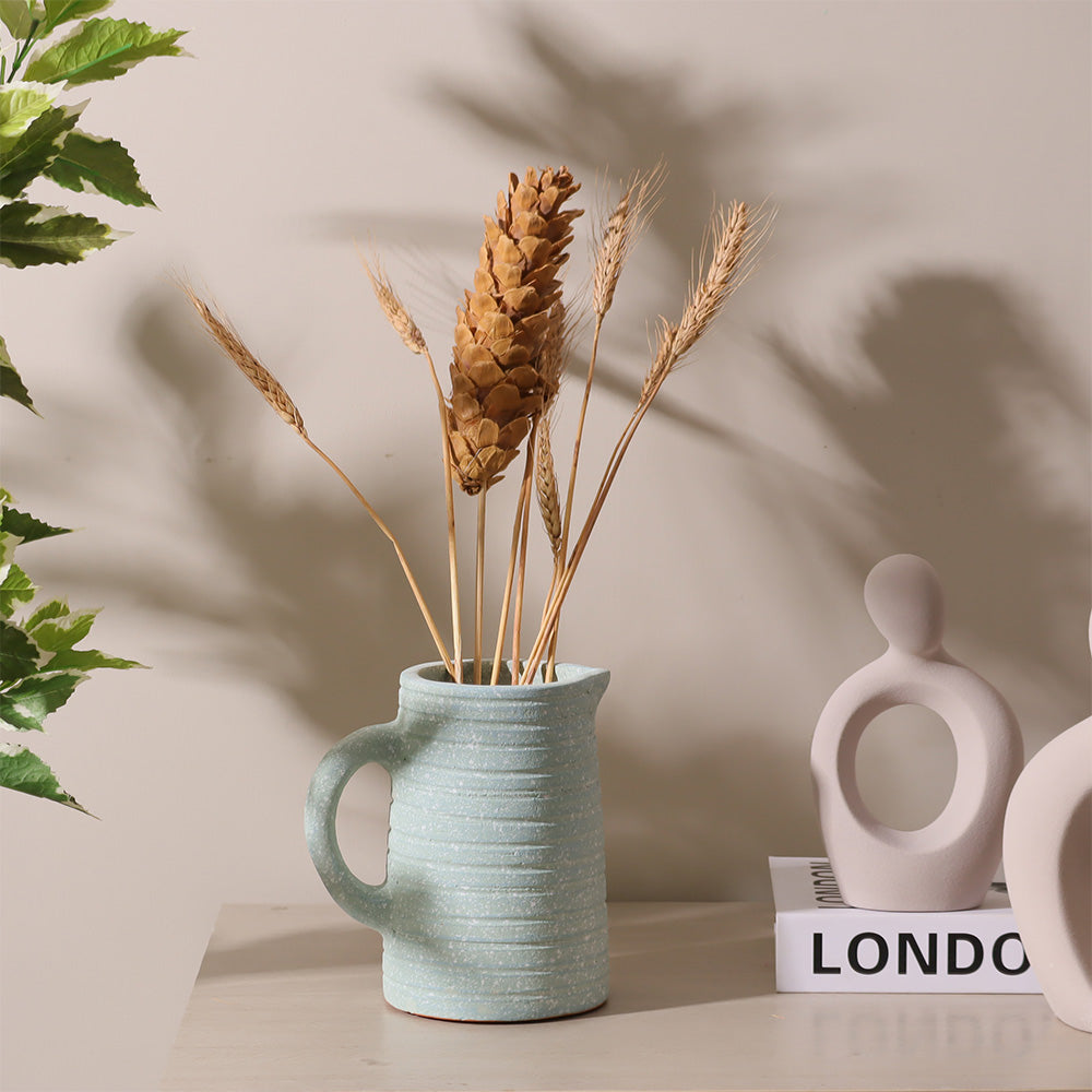 Thalassa Ribbed Water Jug 900ml - Turquoise