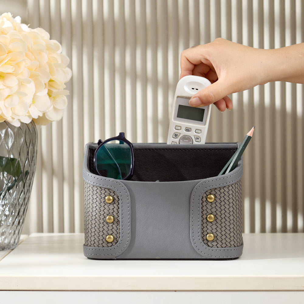 Leah Studded Multi-compartment Organiser - Dark Grey