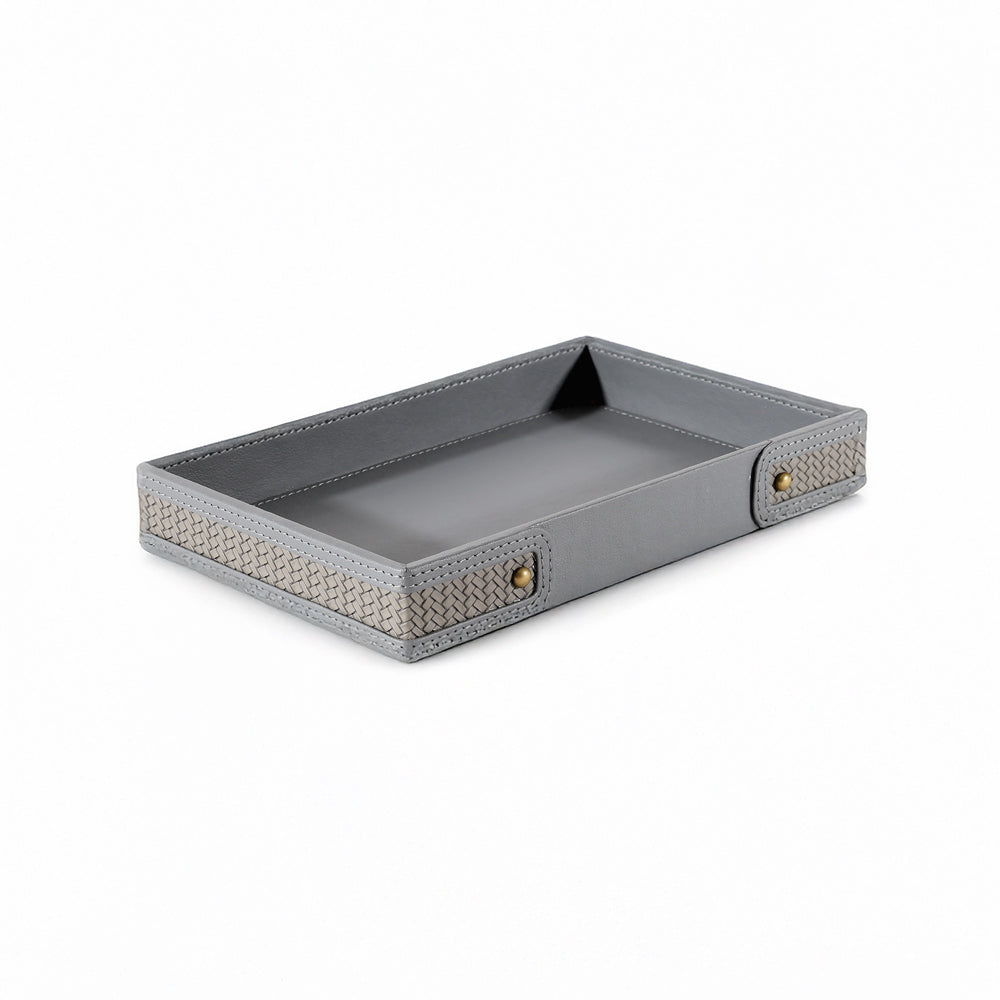 Leah Studded Valet Tray - Dark Grey