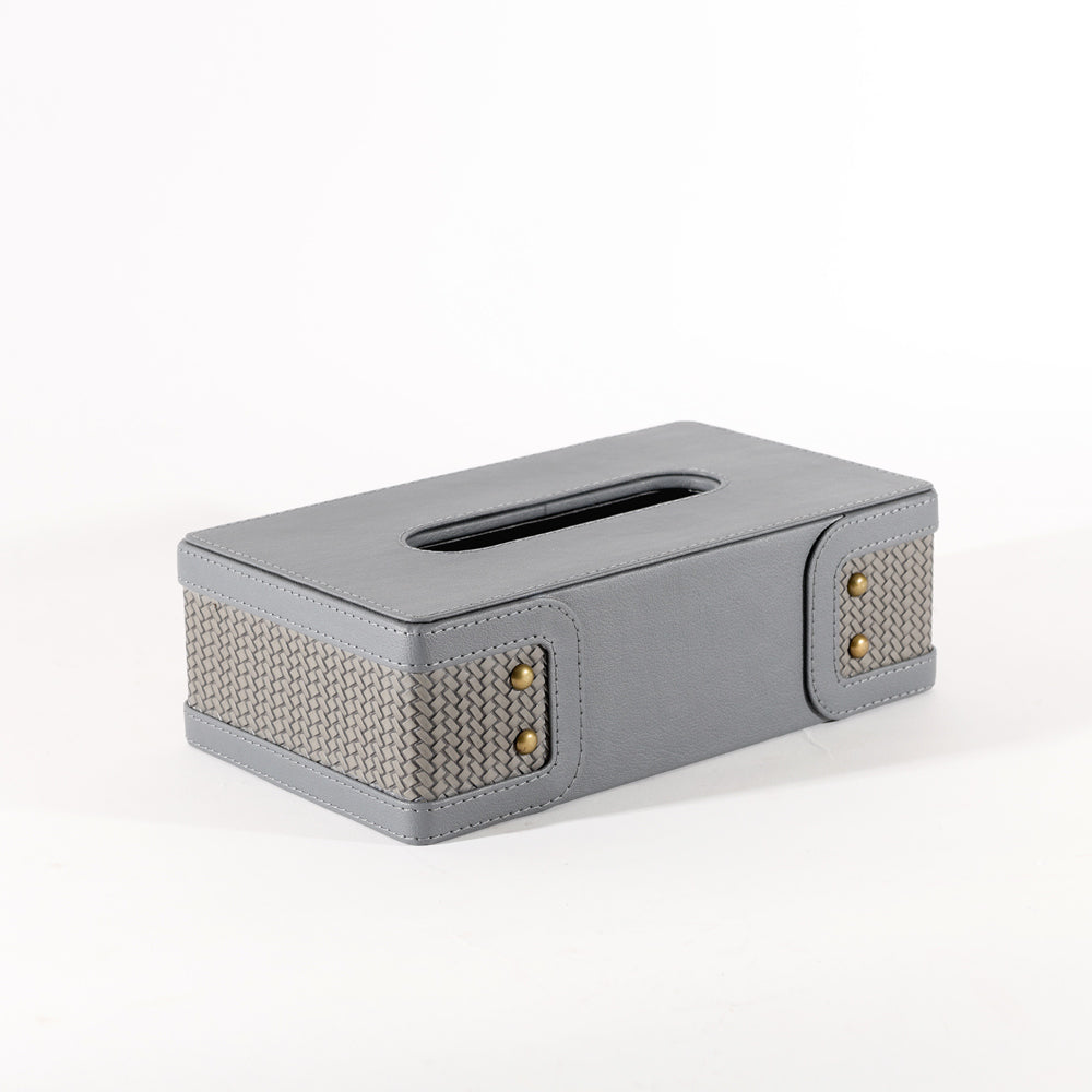 Leah Studded Tissue Box Holder - Dark Grey