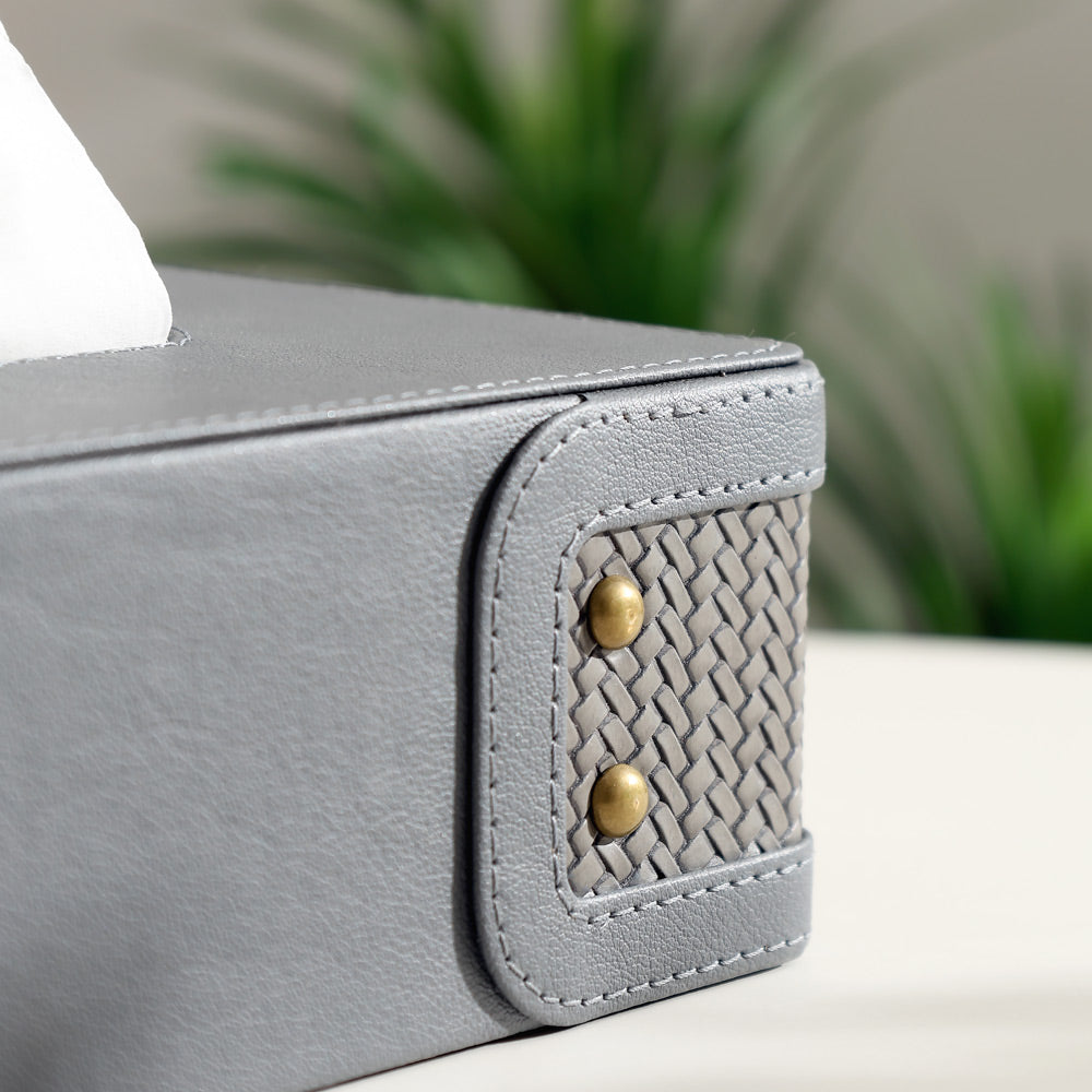 Leah Studded Tissue Box Holder - Dark Grey
