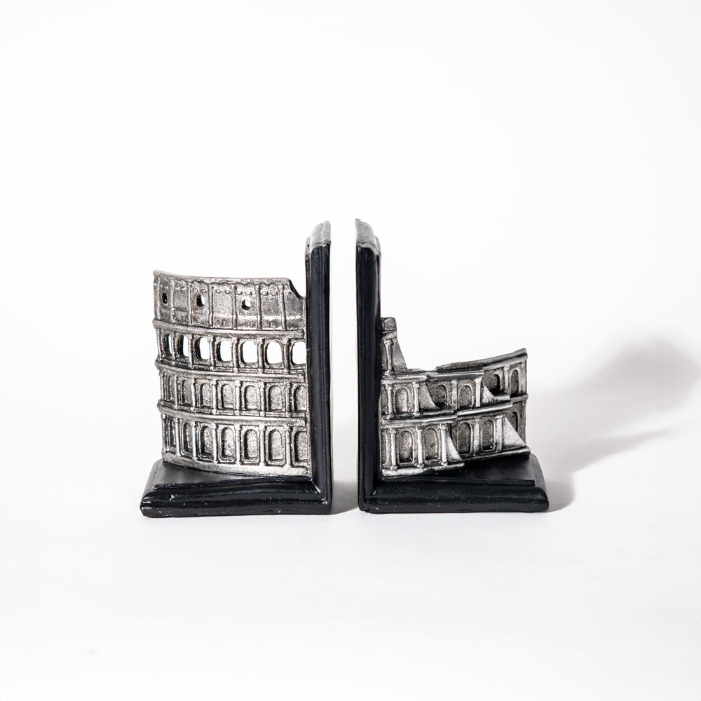 The Colosseum Bookends, Set of 2 - Silver Grey