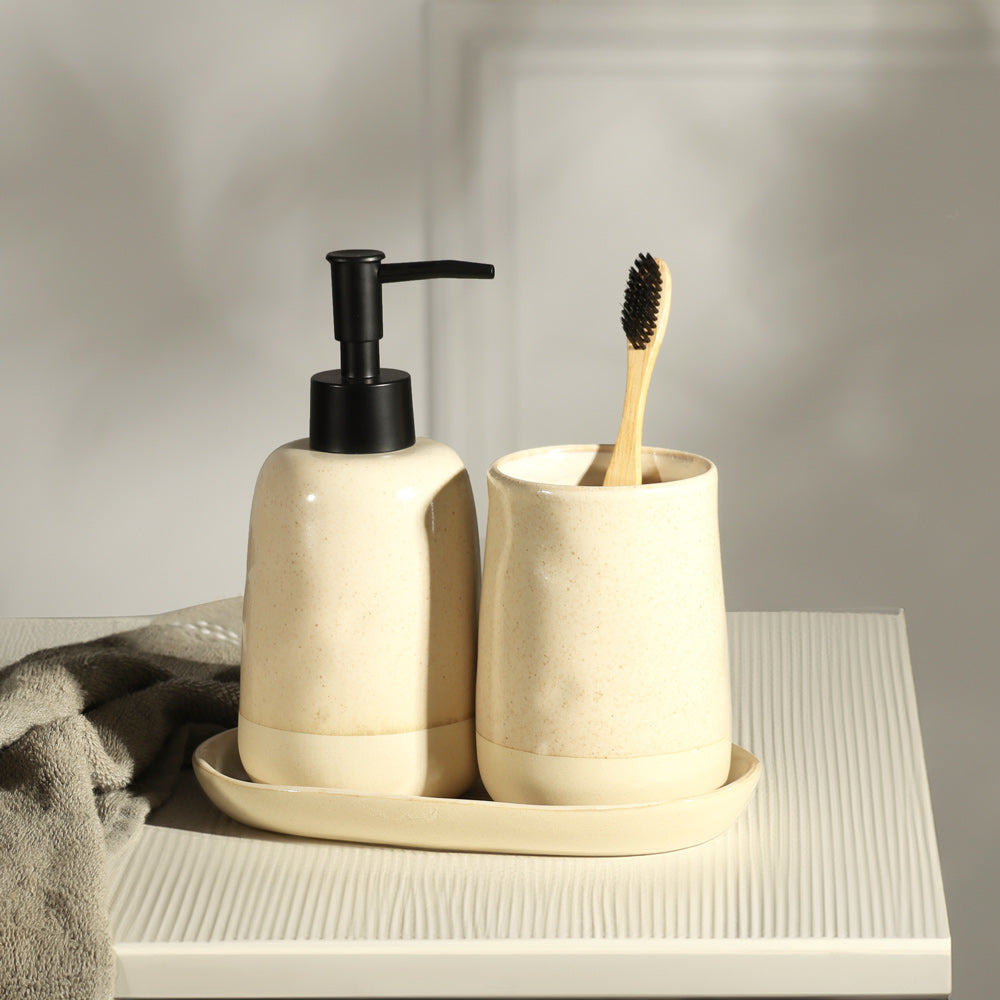 Theo 3-piece Bathroom Set - Sandy Beige