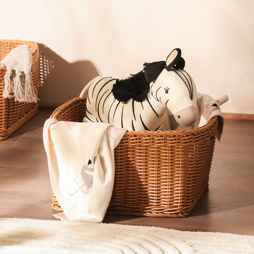 Theo Rectangular Storage Basket - Khaki