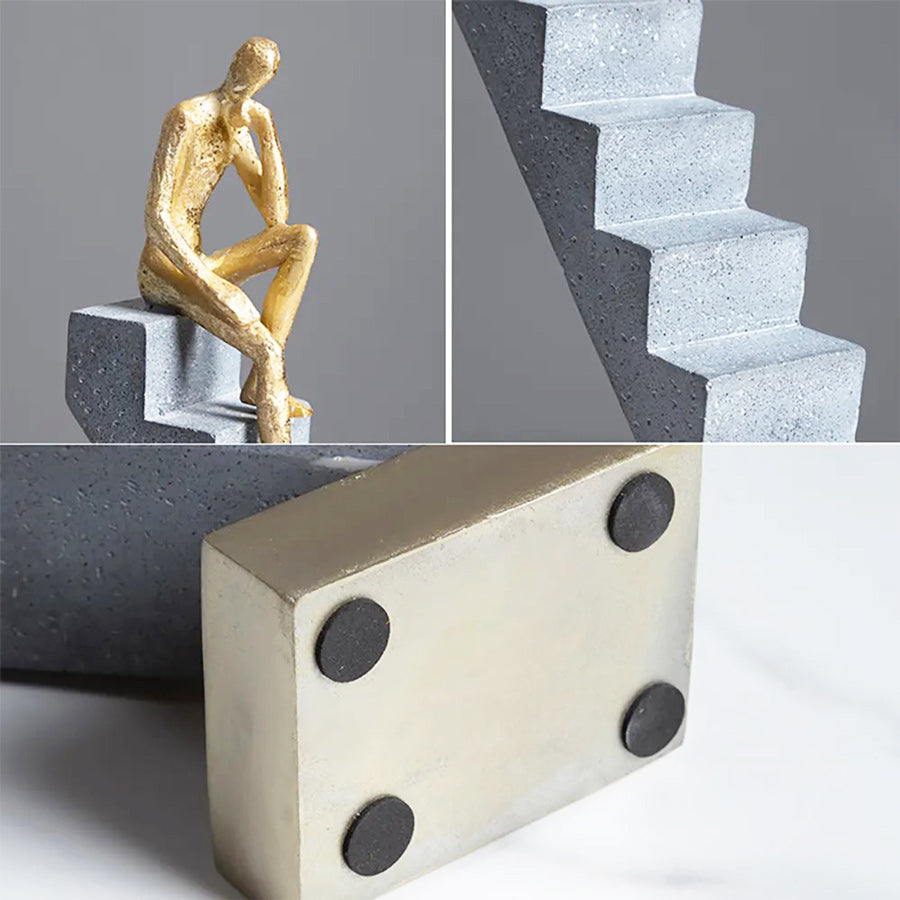 Thinker on Steps Sculpture Tall