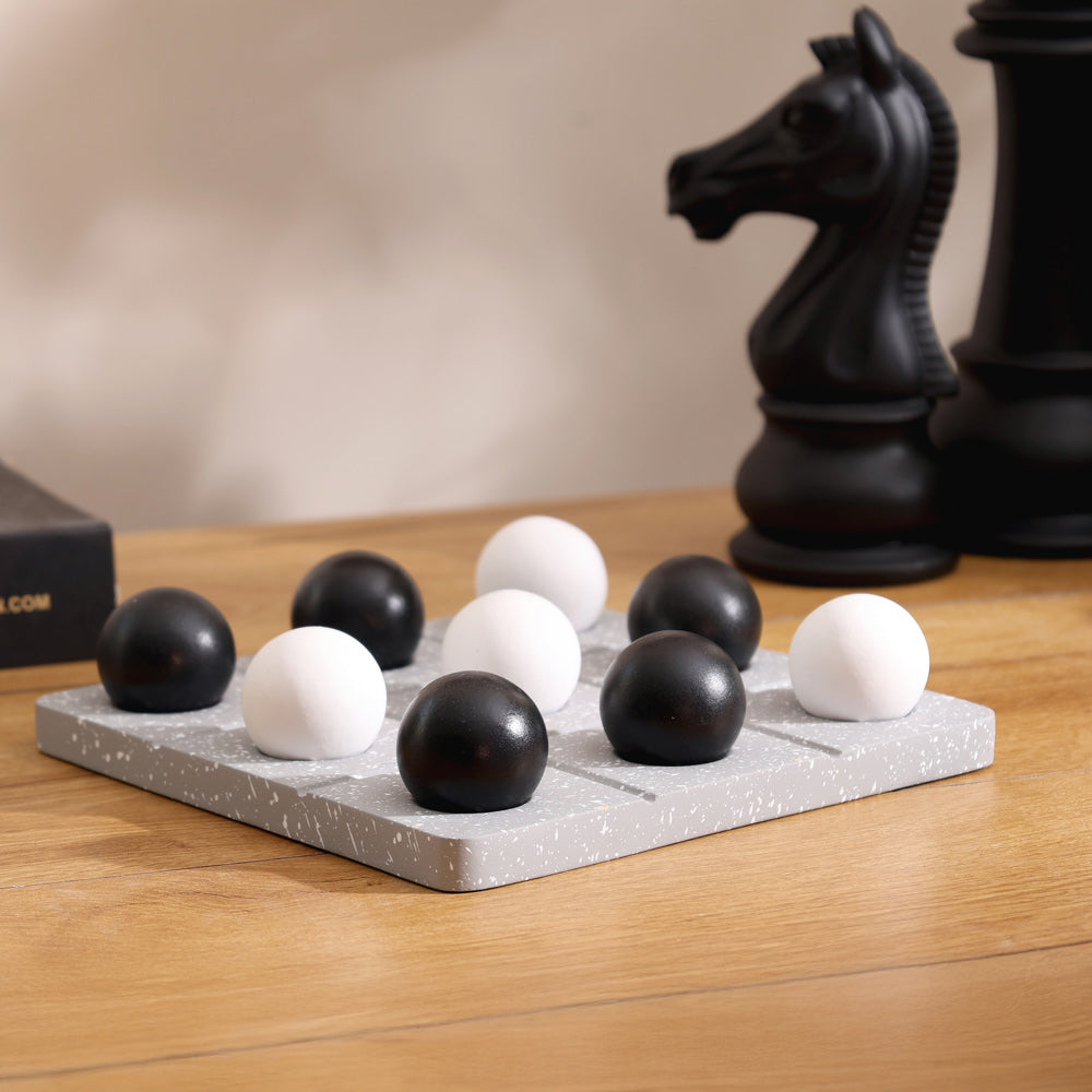 Tic-Tac-Toe Concrete Tabletop Game - Monochrome