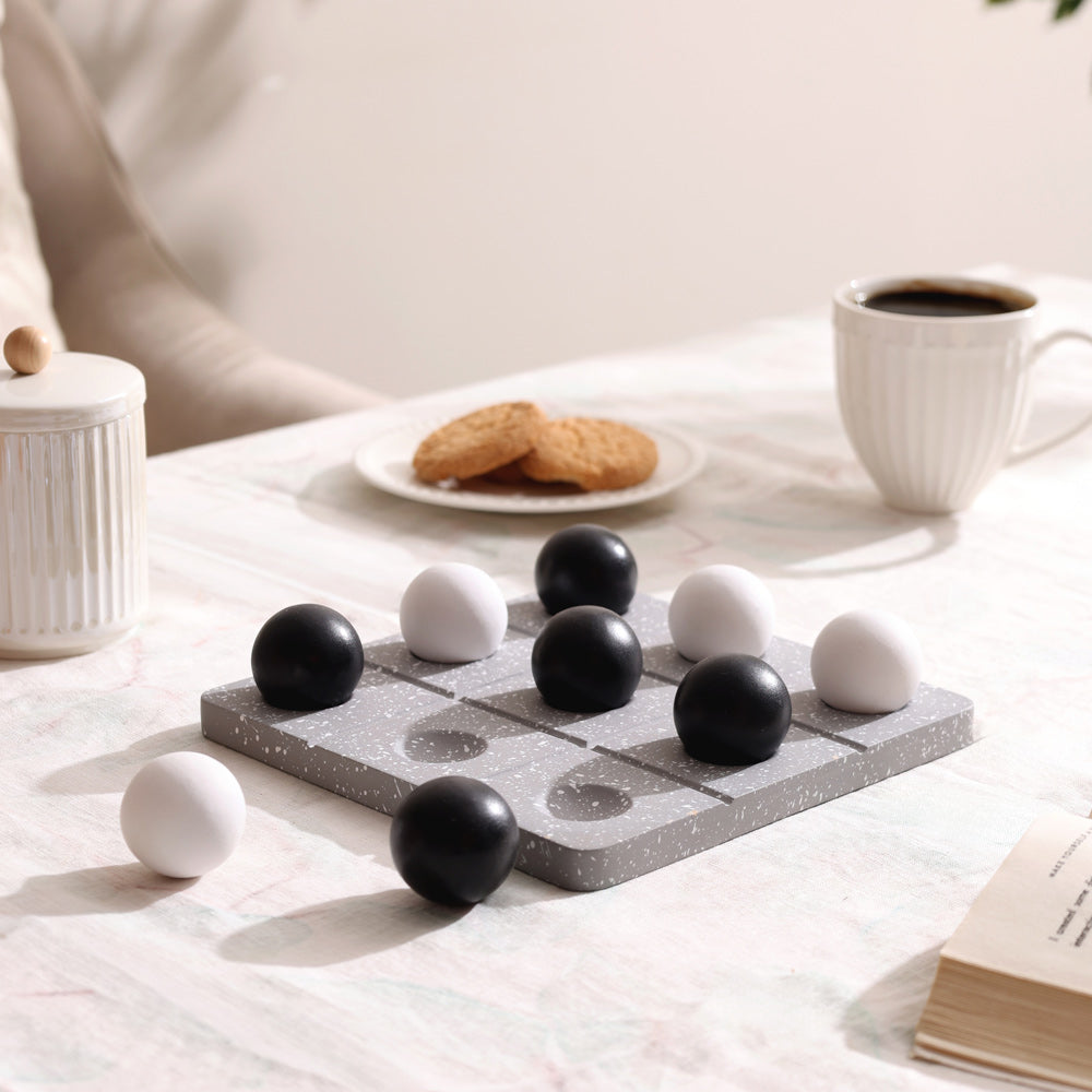 Tic-Tac-Toe Concrete Tabletop Game - Monochrome