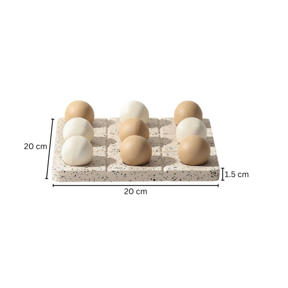 Tic-Tac-Toe Concrete Tabletop Game - Taupe White