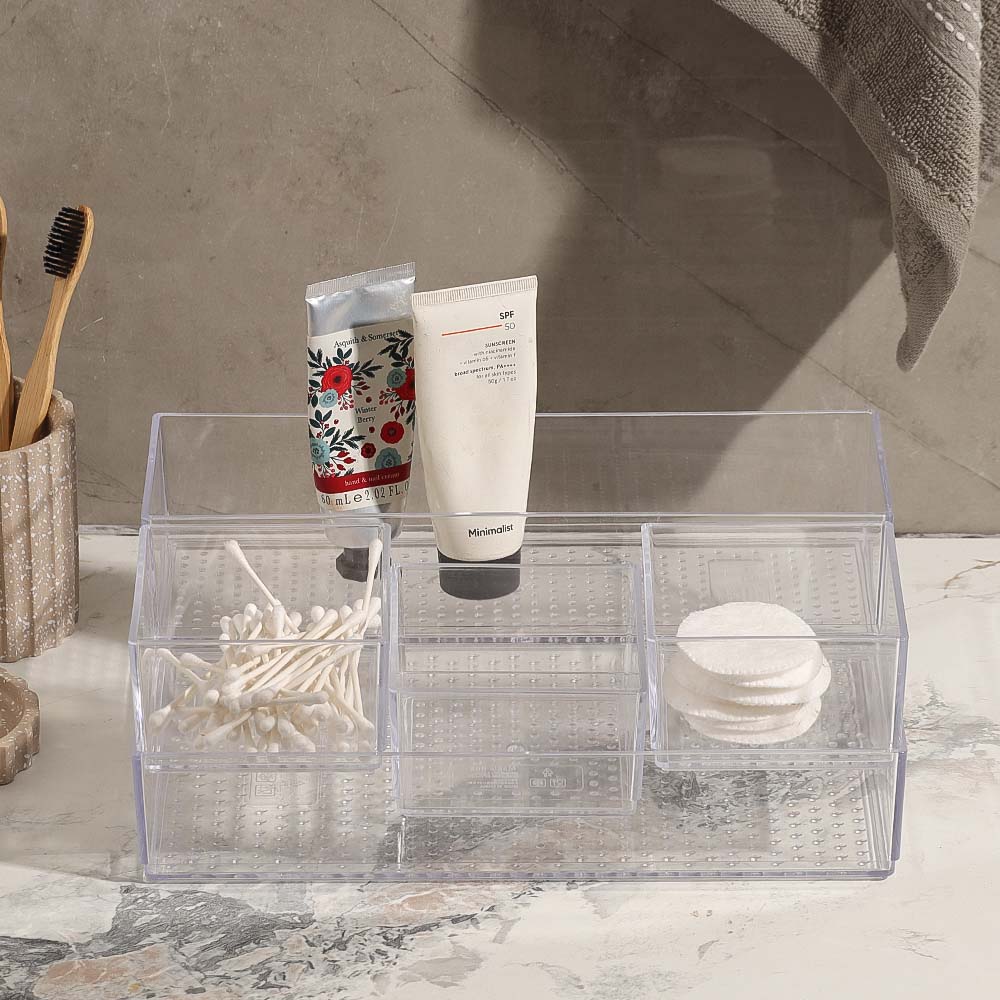 Tidy Drawer Organisers, Set of 5 - Clear