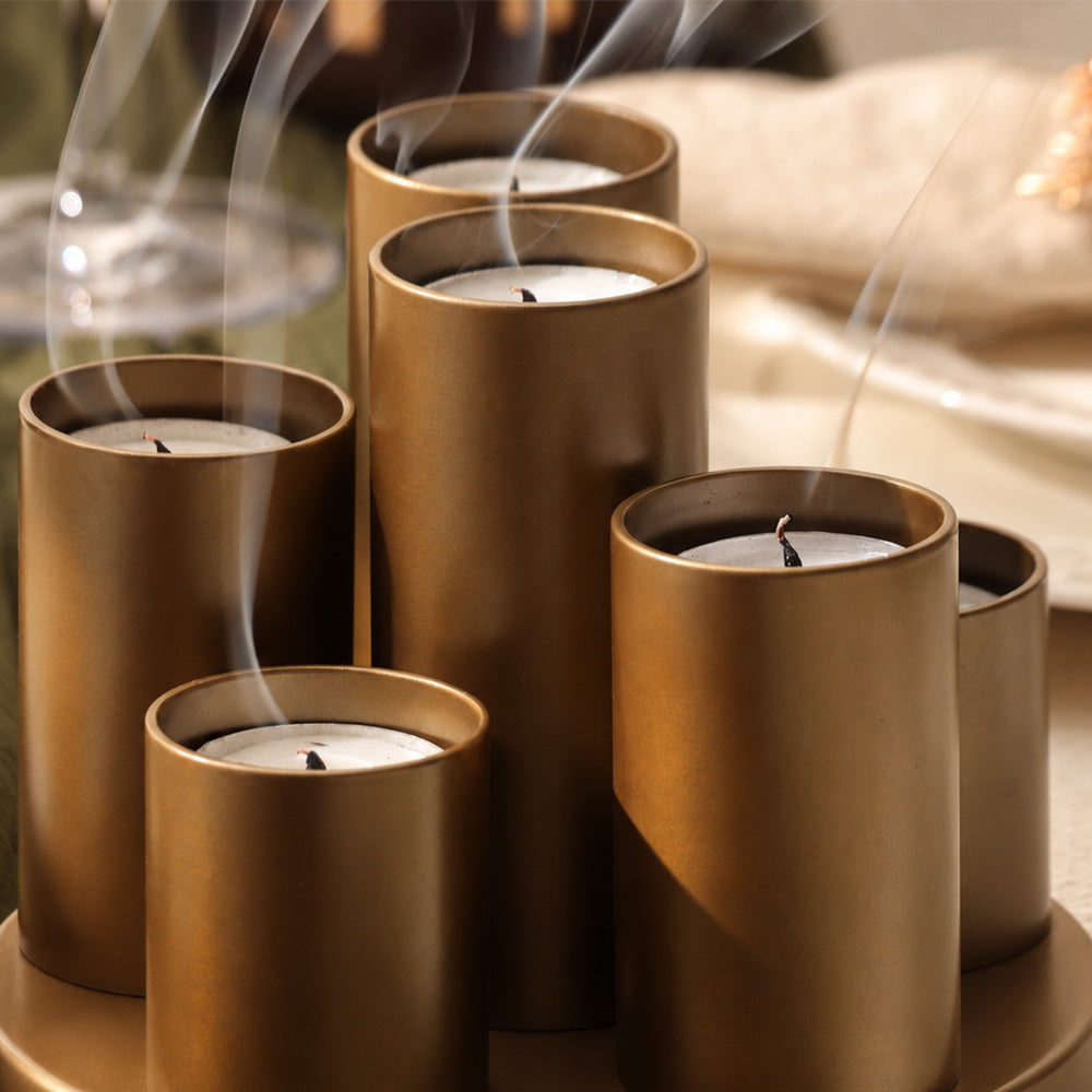 Tirol Iron Multi Tealight Holder - Gold