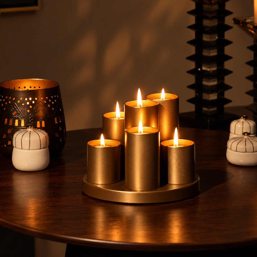 Tirol Iron Multi Tealight Holder - Gold