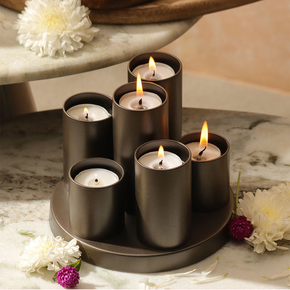 Tirol Iron Multi Tealight Holder - Pewter